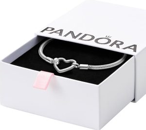 Pandora Moments Heart Clasp Snake Chain Bracelet 2