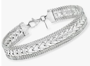 Ross-Simons Italian Silver Heart Motif Bracelet