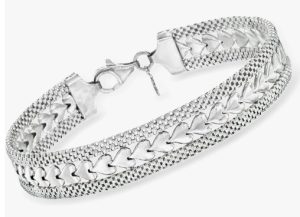 Ross-Simons Italian Silver Heart Motif Bracelet