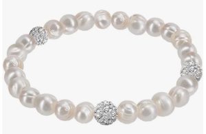 Savlano Natural White Pearl Stretch Bracelet