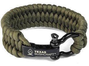 Texas Bushcraft Paracord Bracelet with Bow Shackle