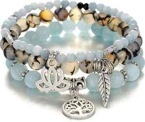 UEUC Tree of Life Crystal Healing Stone Bracelets
