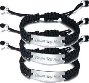 VNOX Name Quote Personalized Bracelets for 3