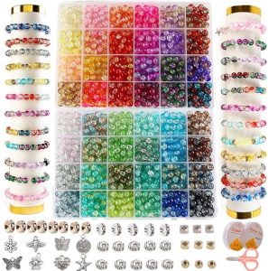 XJRLUK Glass Beads Bracelet Making Kit