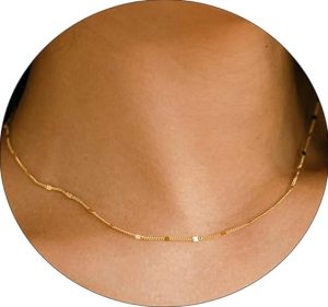 BERISO 14K Gold Silver Plated Choker Necklace