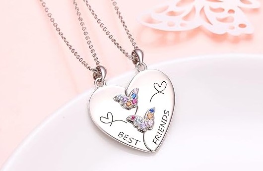 Best Friend Heart Necklaces