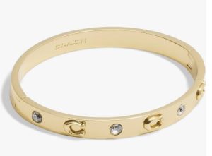 COACH Signature C Logo Hinged Bangle Bracelet