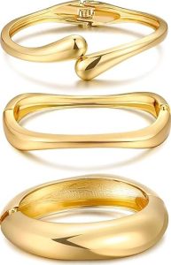 IF YOU Chunky Gold Bangle Bracelets
