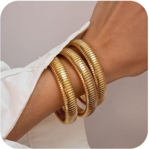 JUNYANGY Chunky Stretch Bangles Bracelets