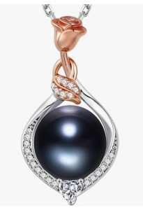 Lefil Rose Flower Pearl Necklace