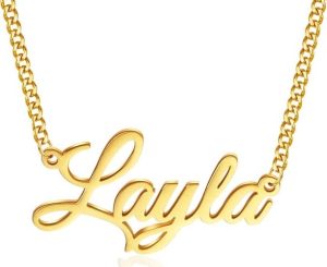 Lovenus 18K Gold Plated Custom Name Necklace