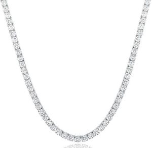 MDFUN Gold Plated Fake Tennis Necklace