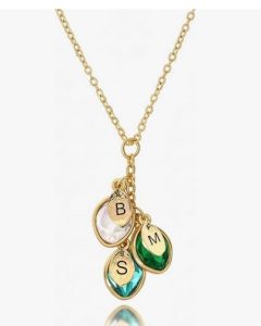 MignonandMignon Birthstone Initial Necklace