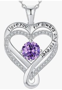 Mkhhy Infinity Heart Birthstone I Love You Necklace