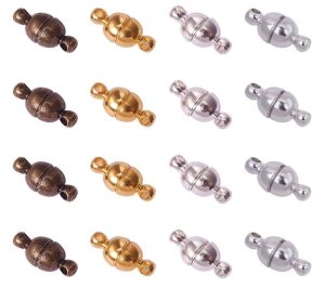 PH PandaHall 100 Sets Round Magnet Clasps