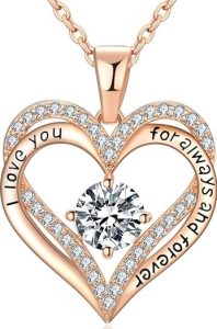 Xiupen 18K Rose Gold Necklace for Women