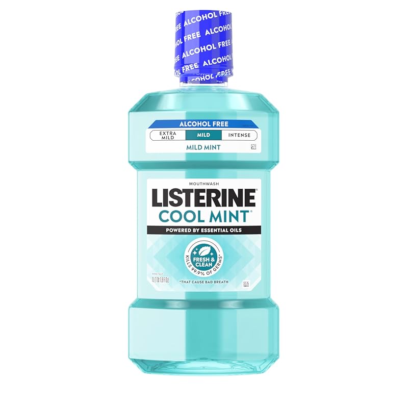 Listerine Cool Mint Alcohol-Free Mild Mouthwash - Kills 99.9% Bad Brea