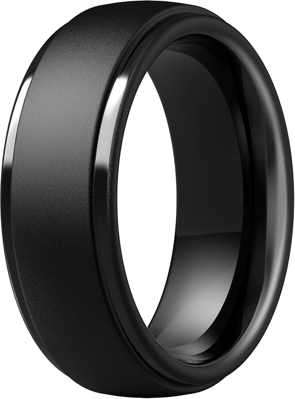 ThunderFit Step Edge Silicone Wedding Rings for Men 10mm Wide 2.5mm Th