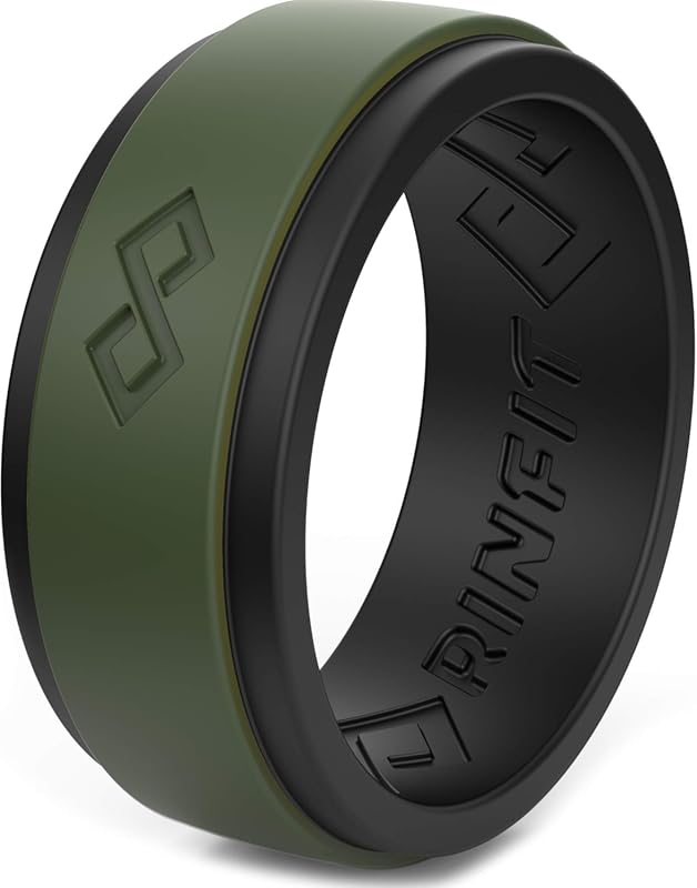 Rinfit Patented Infinity Silicone Rings for Men 9mm Wide 2mm Thick Men