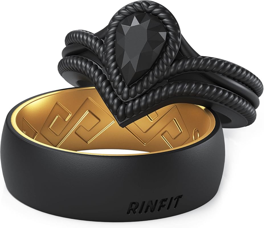 Rinfit Patented Matching Silicone Wedding Rings for Couples His & Hers