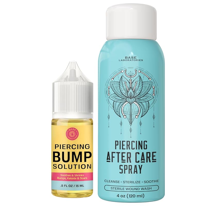 BASE LABORATORIES Piercing Aftercare Kit: Keloid Bump Oil 15ml & Sooth