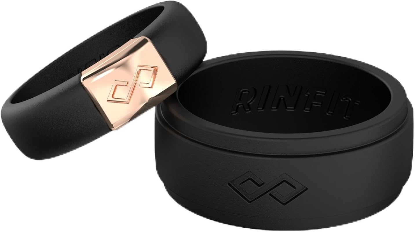 Rinfit Matching Infinity Silicone Wedding Rings Couples Patented Metal