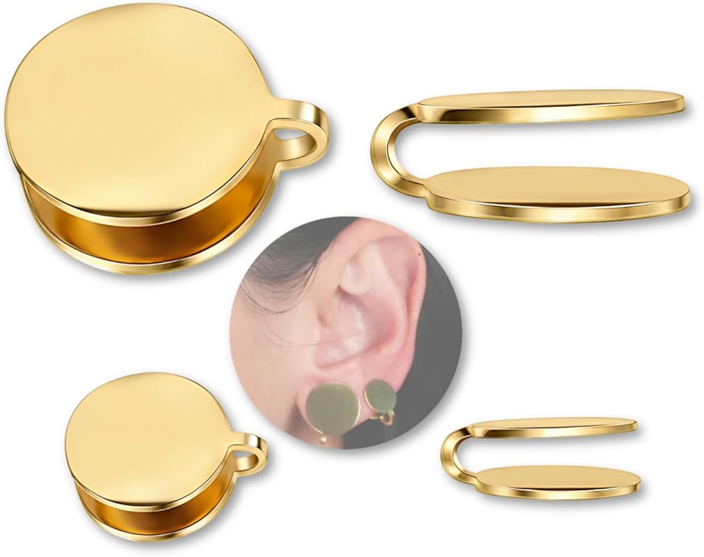 15mm & 10mm Keloid Pressure Earring Set for Women Men Clip-On Compress