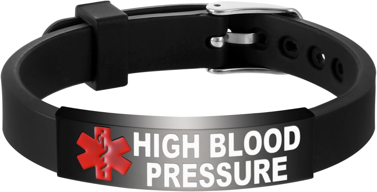 Custom Engraved Medical Alert Bracelet for Women, Dual-Sided Personali