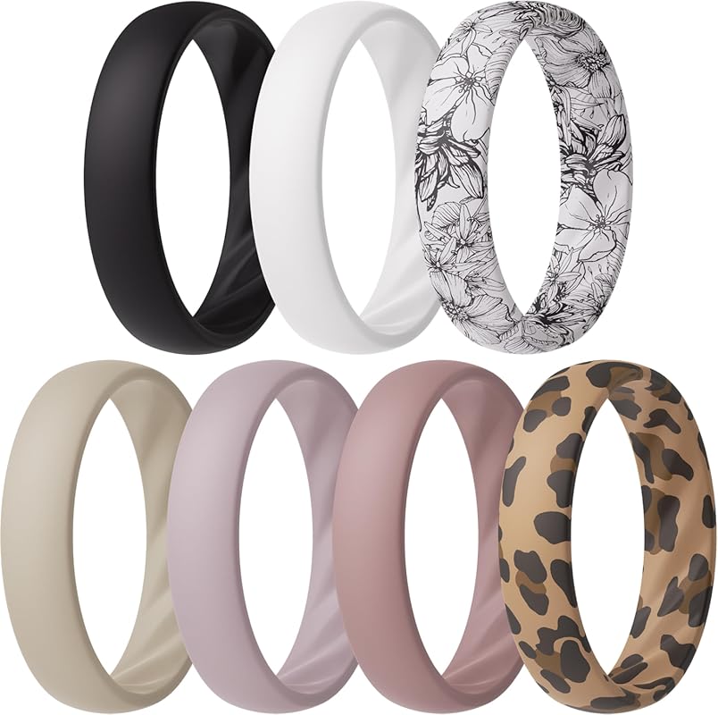 ThunderFit Women’s Silicone Wedding Rings 5.5mm Wide 2mm Thick Rubber 