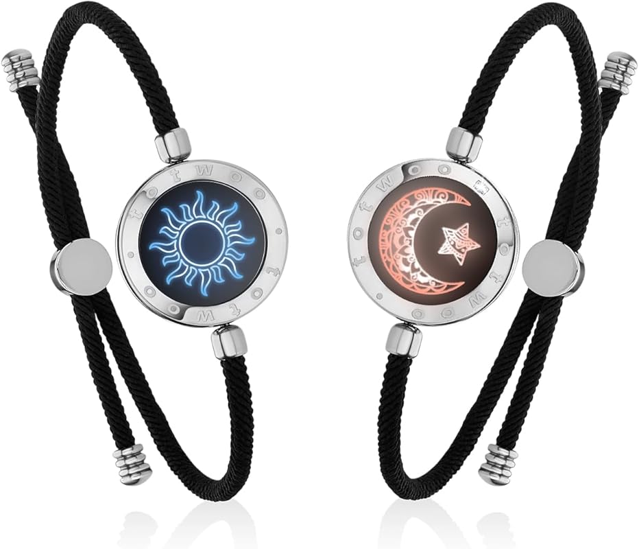TOTWOO Long Distance Touch Bracelets for Couples - Smart Vibration Lig