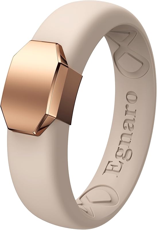 Egnaro Women's 4mm Silicone Wedding Bands Rubber Rings Inner Arc Desig