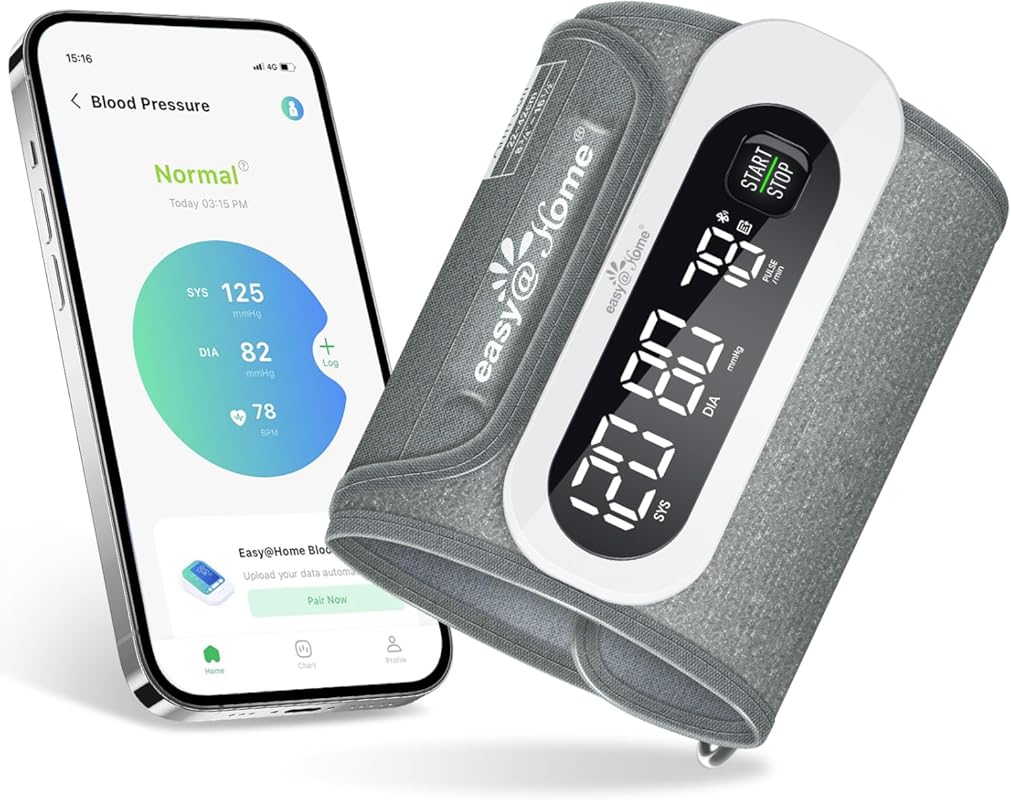 Easy@Home EBP-96B Wireless Bluetooth Blood Pressure Monitor Rechargeab