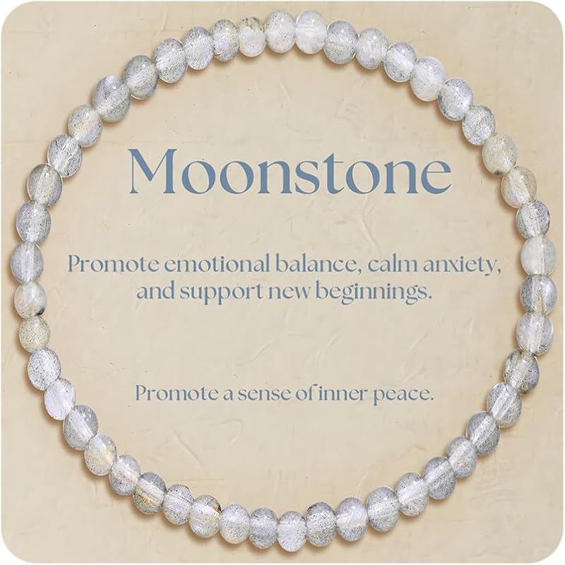 Natural Healing Crystal Beaded Bracelet for Women Empath Anxiety Prote