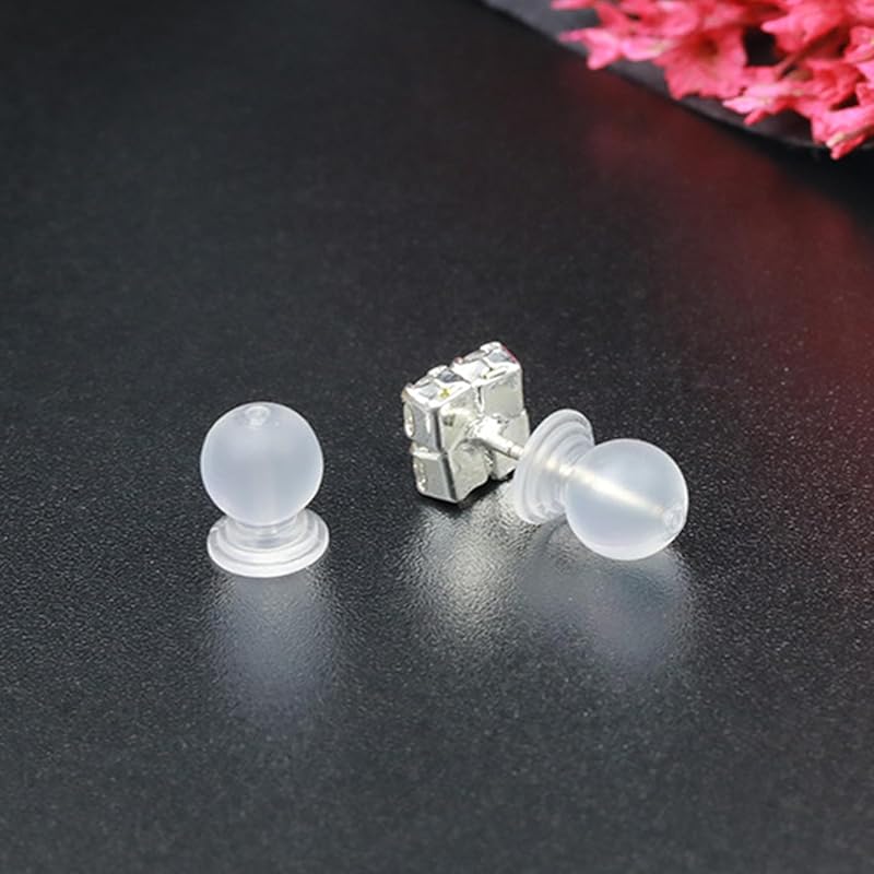 50 Pieces Comfortable Impenetrable Soft Earring Backs Medical Grade TP