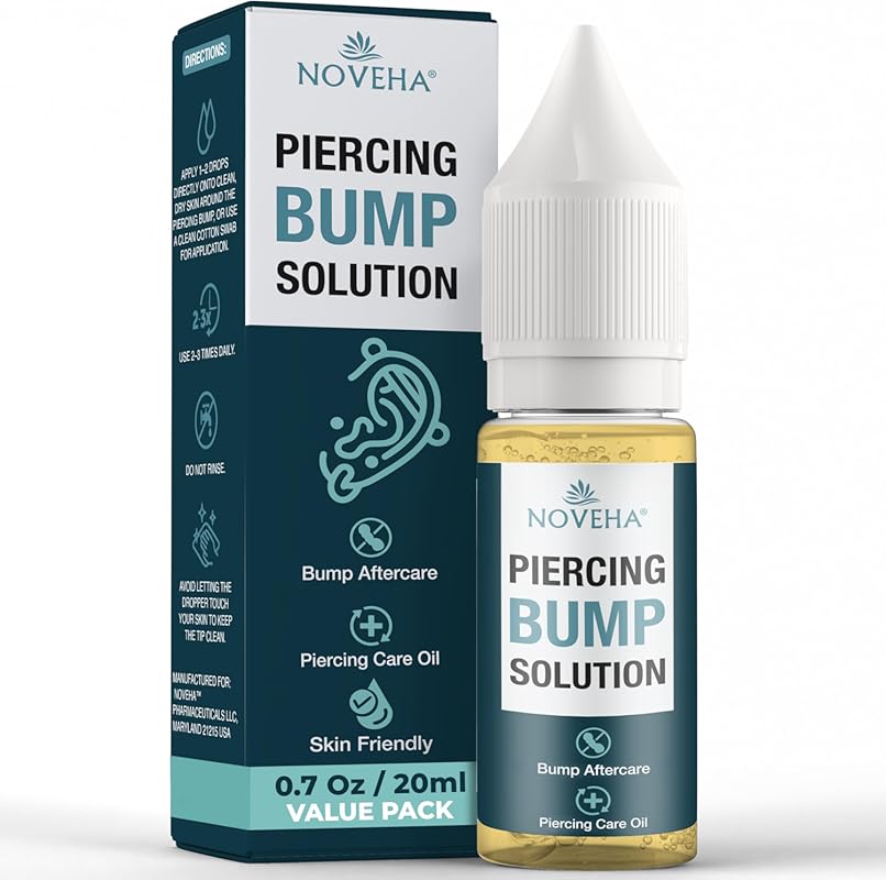 NOVEHA 20ml Piercing Bump Solution Tea Tree Oil Formula - Reduces Kelo