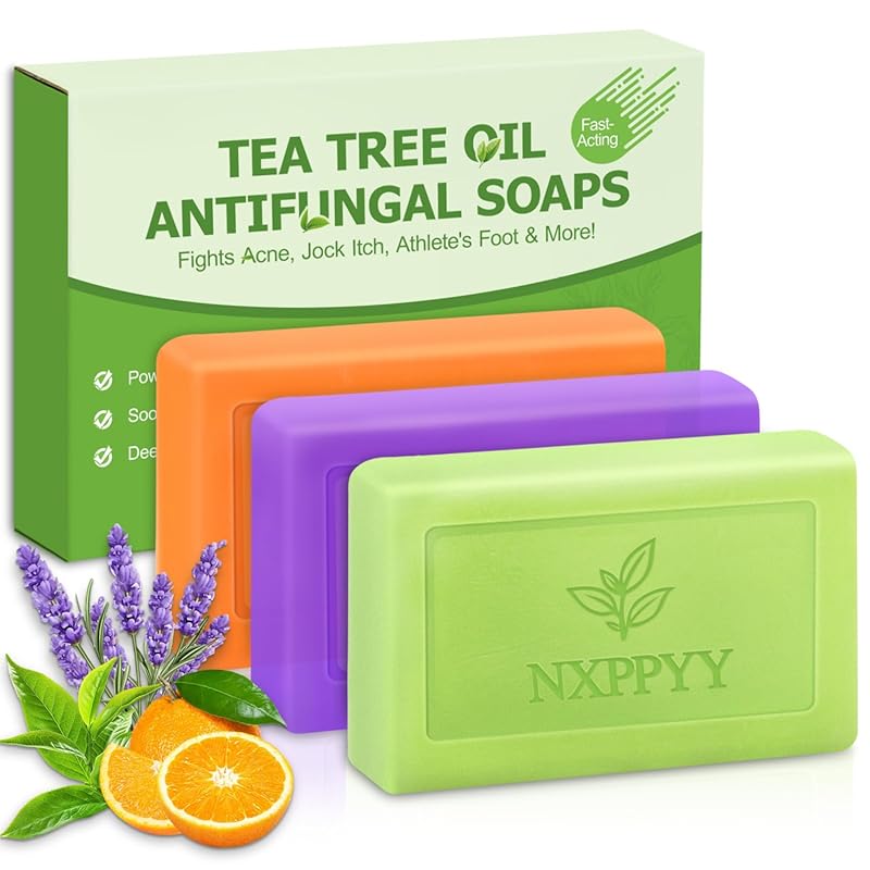 Tea Tree Oil Antifungal Antibacterial Soap Bar - Gentle Exfoliating Bo