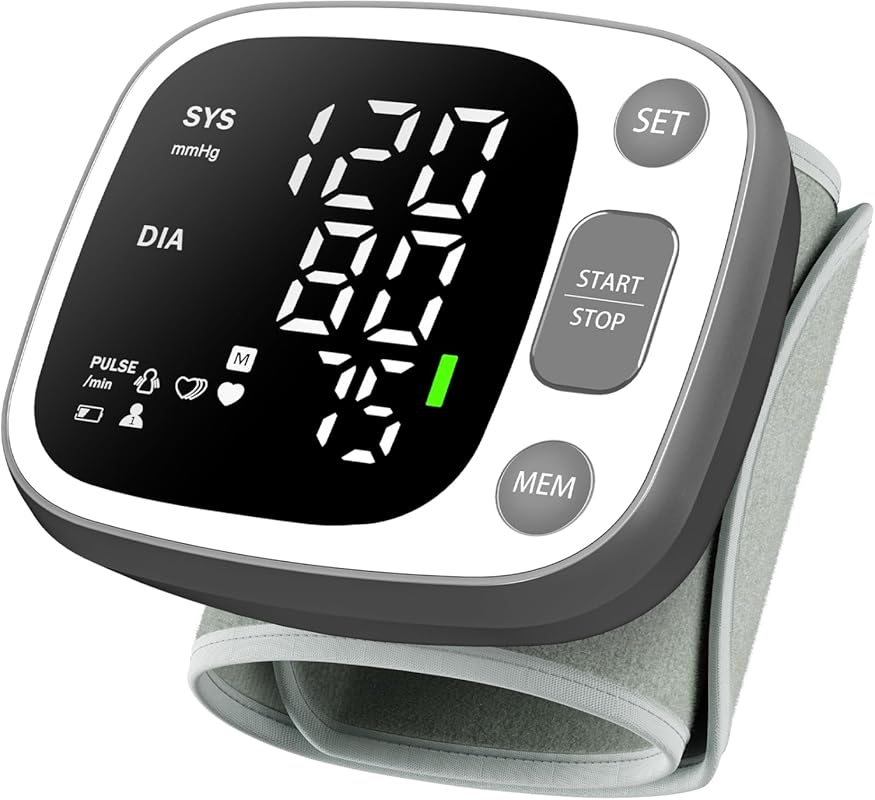 Oklar Rechargeable Wrist Blood Pressure Monitor with LED Display, Voic