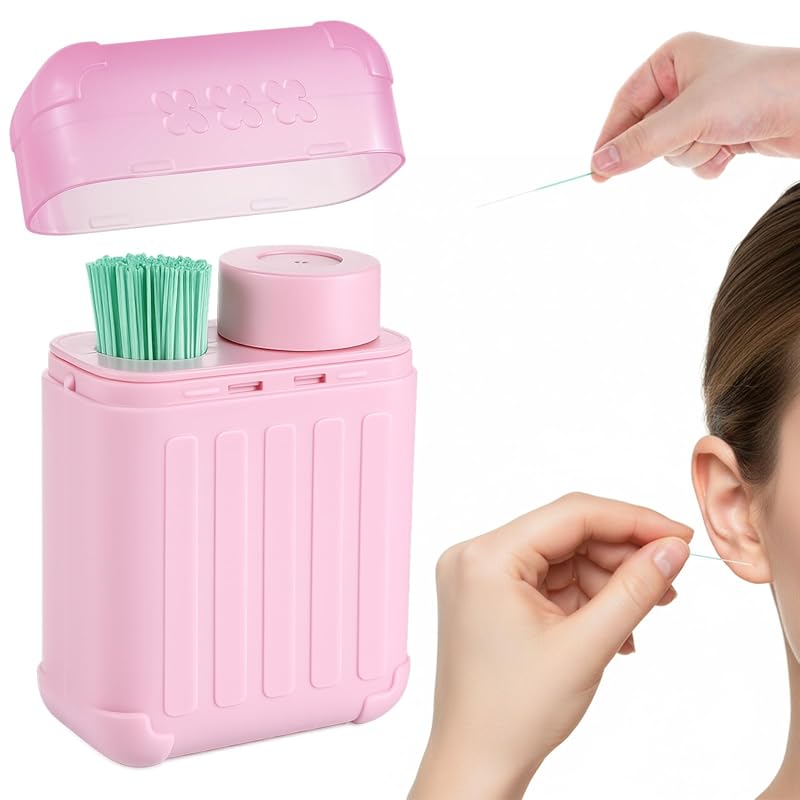 Jeffdad Ear Piercing Cleaner Kit with 240 Disposable Floss Picks Porta