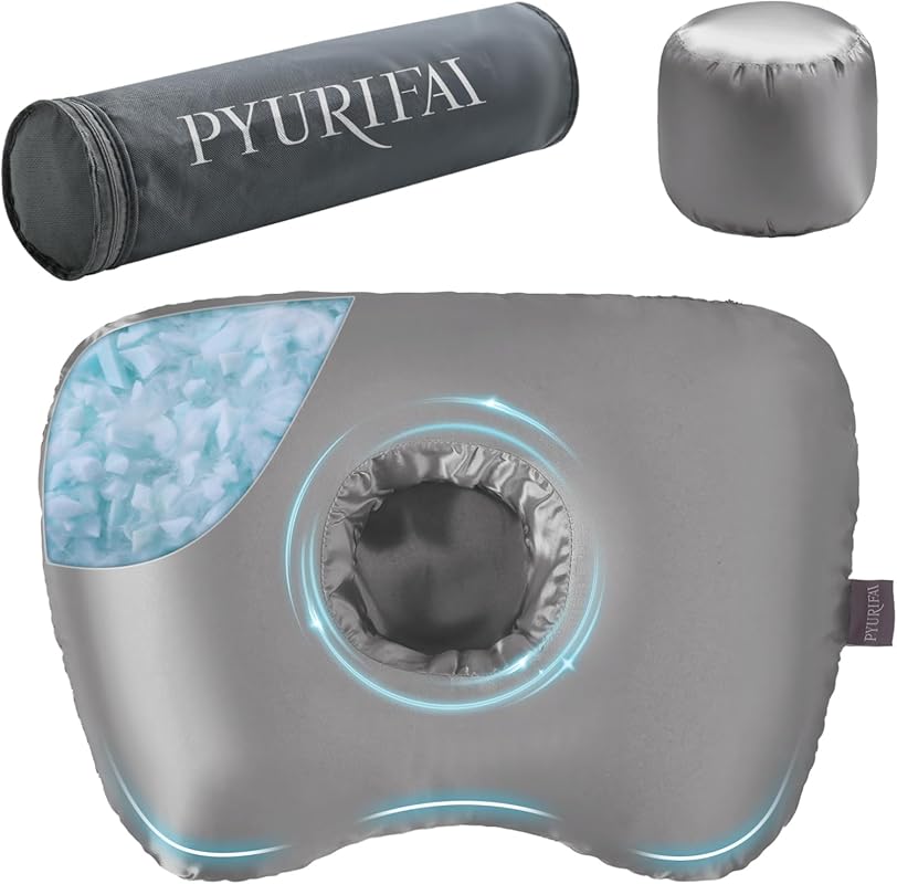 Shredded Memory Foam Ear Piercing Pillow for Side Sleepers with 4.5x4.5.