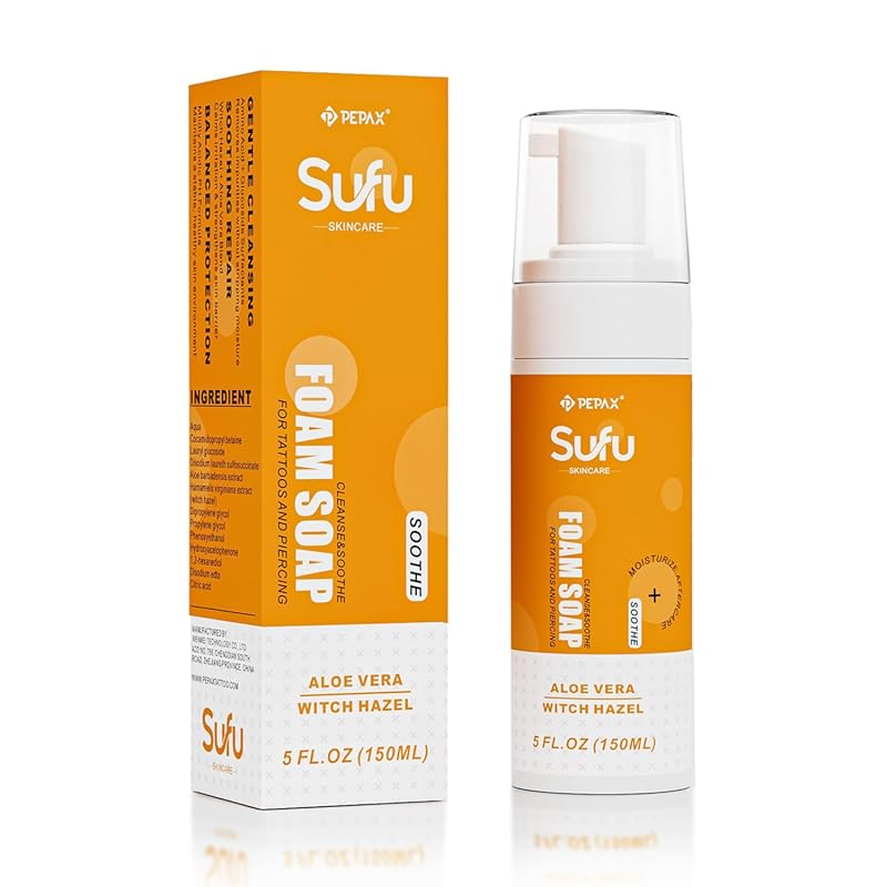 Fragrance-Free Tattoo Aftercare Soap 5 oz with Aloe Vera - Gentle Vega