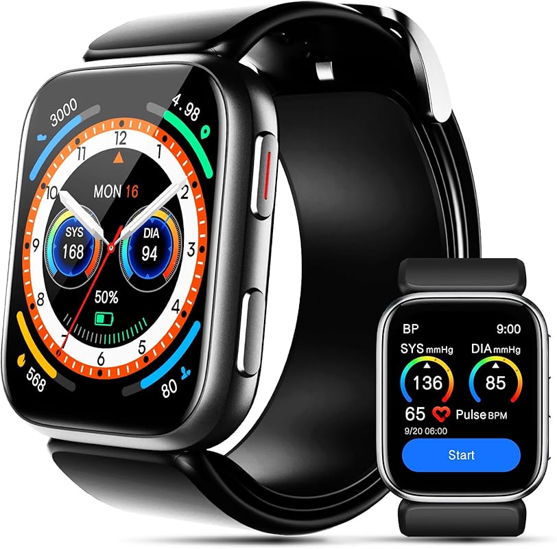 BP Doctor 1.95 Inch Smart Watch Blood Pressure Monitor Air Pump Band H