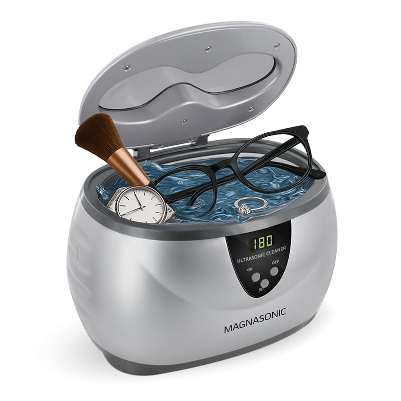 Magnasonic Ultrasonic Jewelry Cleaner with 5 Modes & Digital Timer for