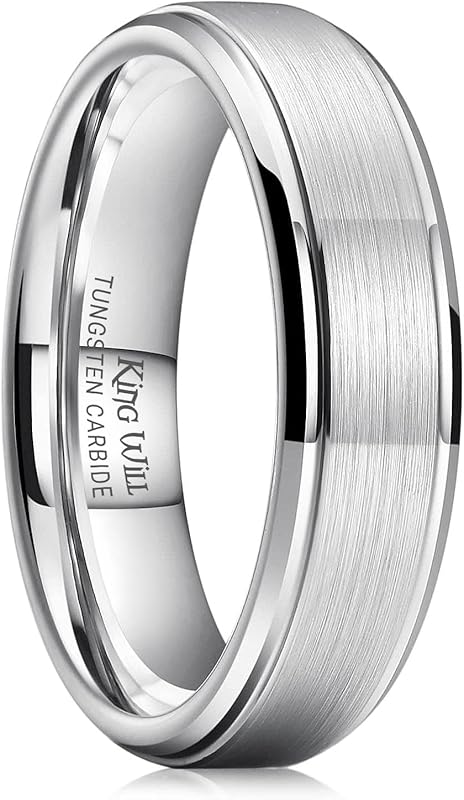 King Will Classic Tungsten Wedding Band for Men – 6/7/8/9/10mm Polishe