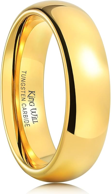 King Will Tungsten Carbide Wedding Band, 24k Gold/Rose Gold Plated, Do