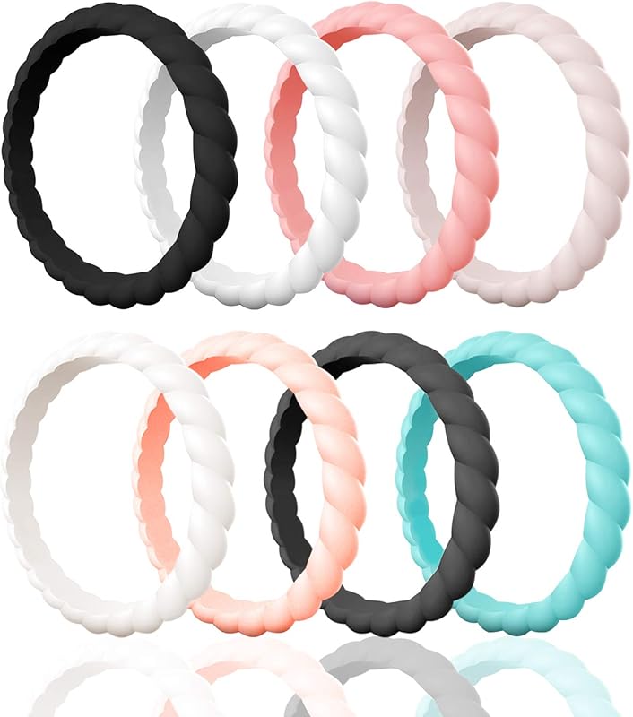 Egnaro Silicone Wedding Ring for Women – Thin, Stackable, No-Toxic, Sk