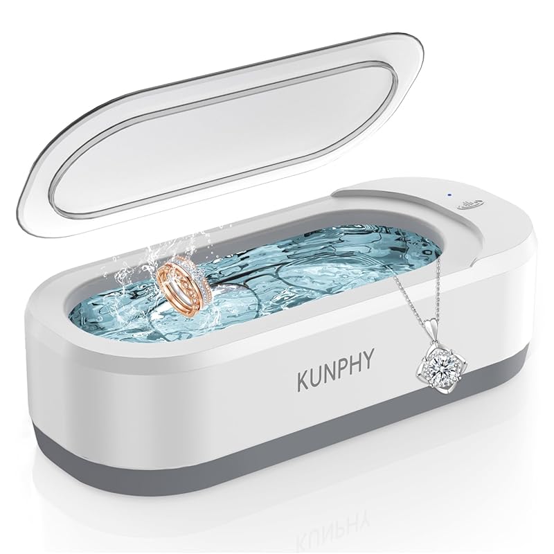 KUNPHY Ultrasonic Jewelry Cleaner – 46KHz Sonic Cleaner for Rings, Gla