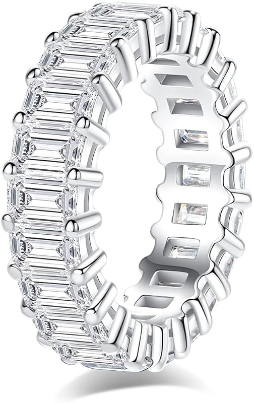 AnuClub 5cttw Moissanite Eternity Ring in 925 Sterling Silver for Wome
