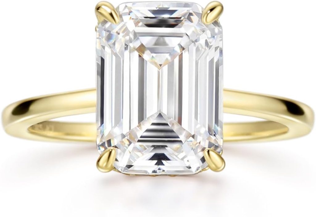 best wedding bands for emerald cut engagement ring