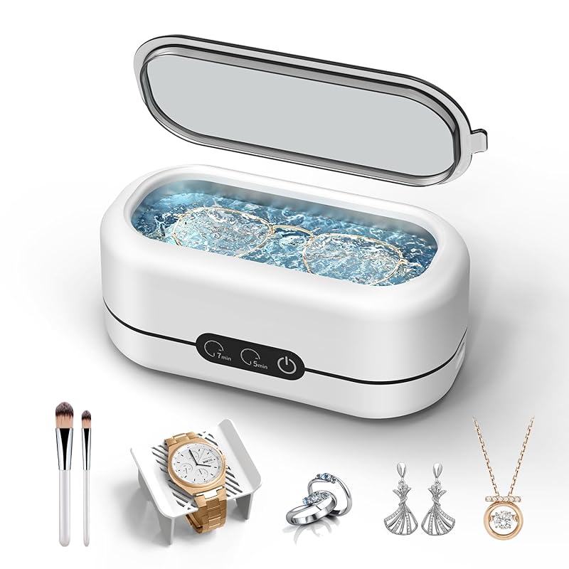 48KHz Dual-Mode Ultrasonic Jewelry Cleaner with 304 Stainless Steel Ta