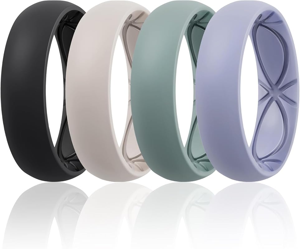 Egnaro Ergonomic Silicone Anniversary Rings Variety Pack – 6mm Wide, 2